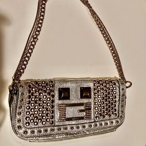 Guess Metallic Studded Shoulder Bag